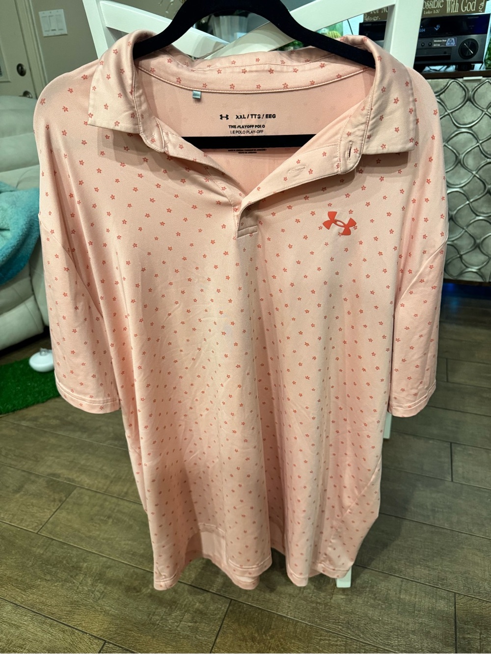 Under Armour Men The Playoff PoloLight Pink Polo Shirt - Lightweight